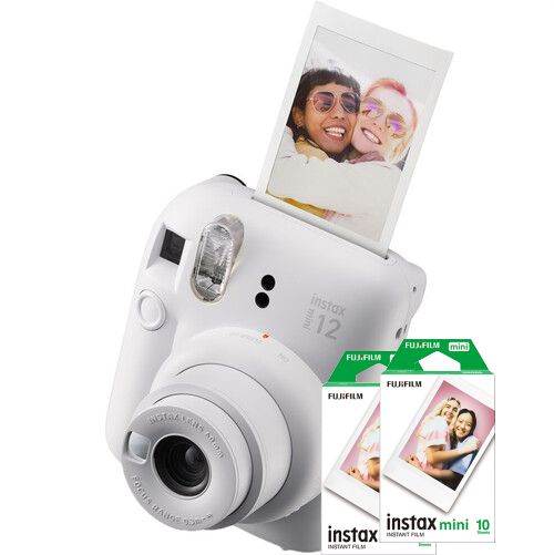 FUJIFILM Instax Cam mini 12 Clay White Combo 1 (2 films) - Camera