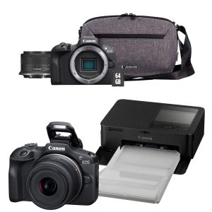 Canon EOS R100 (Travel Kit) + Selphy CP-1500 BK COMPACT PHOTO PRINTER